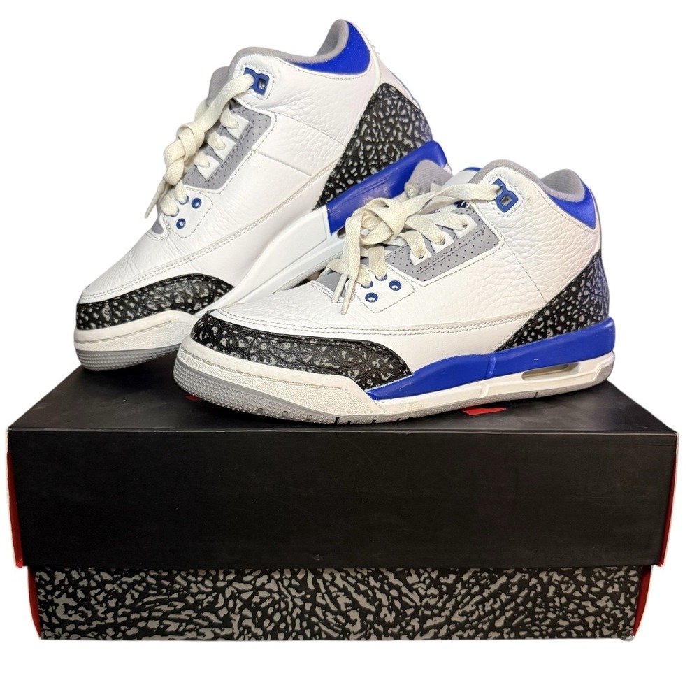 Nike Air Jordan 3 Retro GS 'Racer Blue' 2021 Size 5.5Y  398614-145 Youth